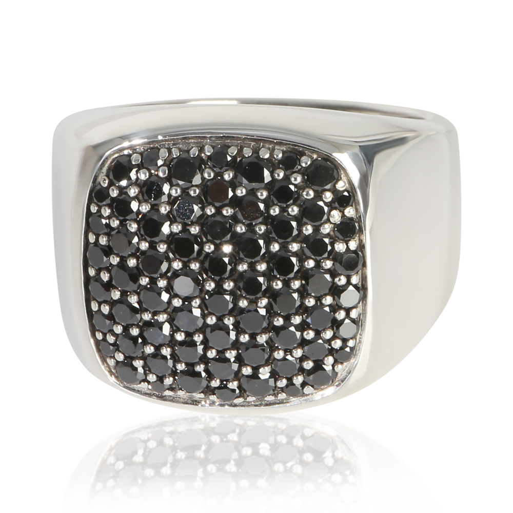 David Yurman Sterling Silver Diamond Streamline Signet Ring